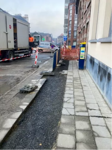 Pose de conduites de gaz moyenne pression et de câbles électriques à Mons
